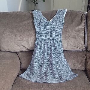 Elegant Black and White Geometric Dress